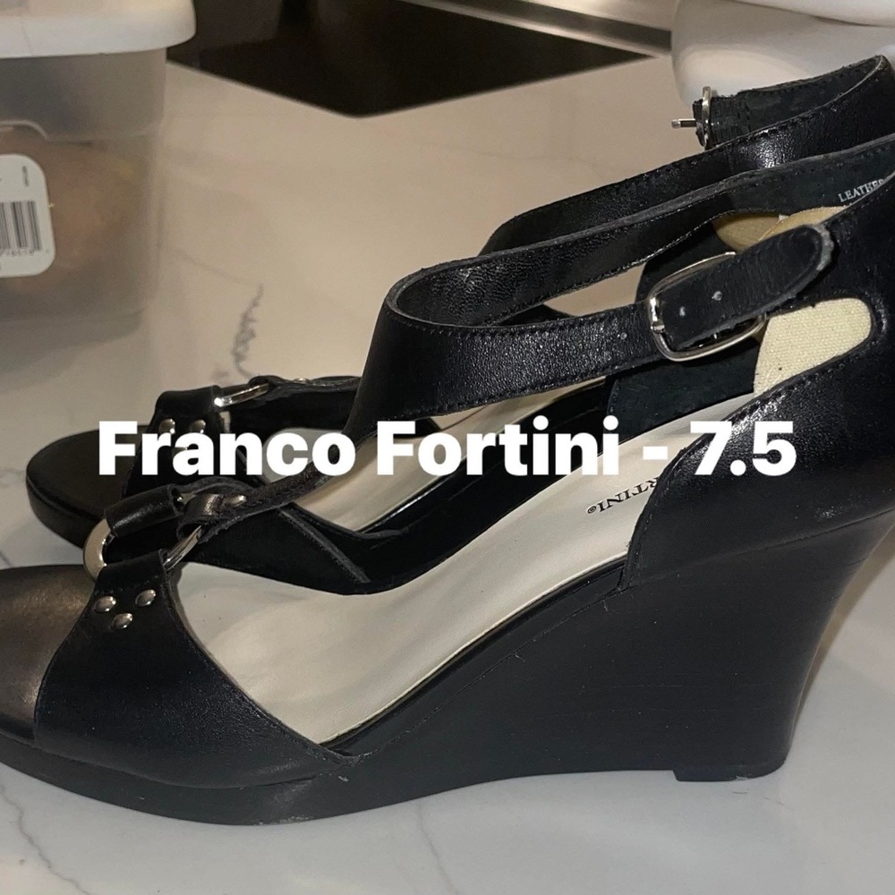 Franco Fortini Elegant Black Wedge Heels